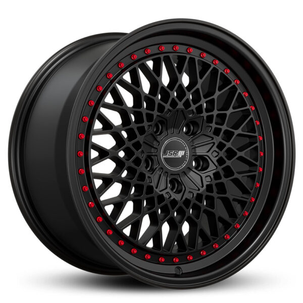Japan Street Racing Wheels JSR ST19 Satin Black Red Rivets Rims For Car JDM Mesh 18 Inch