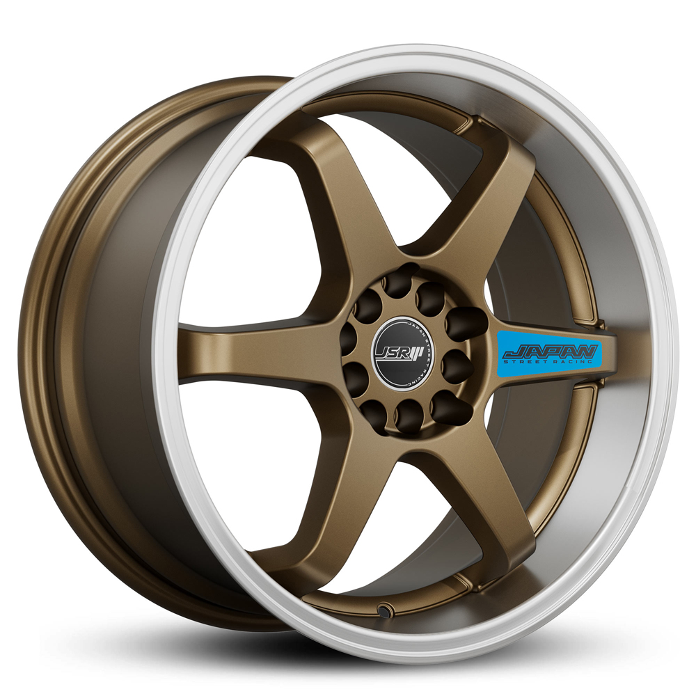 Japan Street Racing Wheels JSR ST21 Bronze Machined Lip Rims For Car JDM 6 Spoke Dish 18 Inch