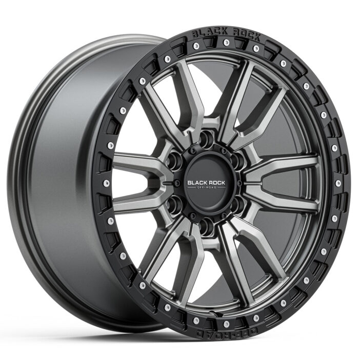 Black Rock Rambler Gunmetal Grey Black Ring