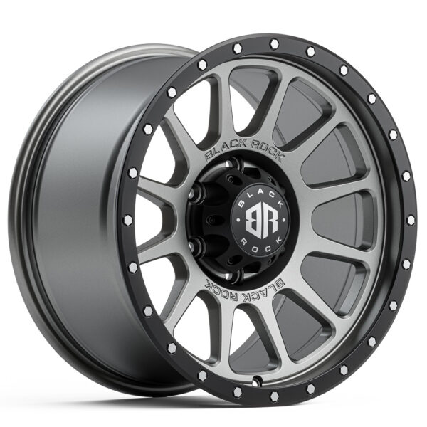 4X4 WHEELS BLACK ROCK OFF-ROAD OMEGA GUNMETAL GREY BLACK RING 17 INCH RIMS FOR 4WD SUV TRUCK