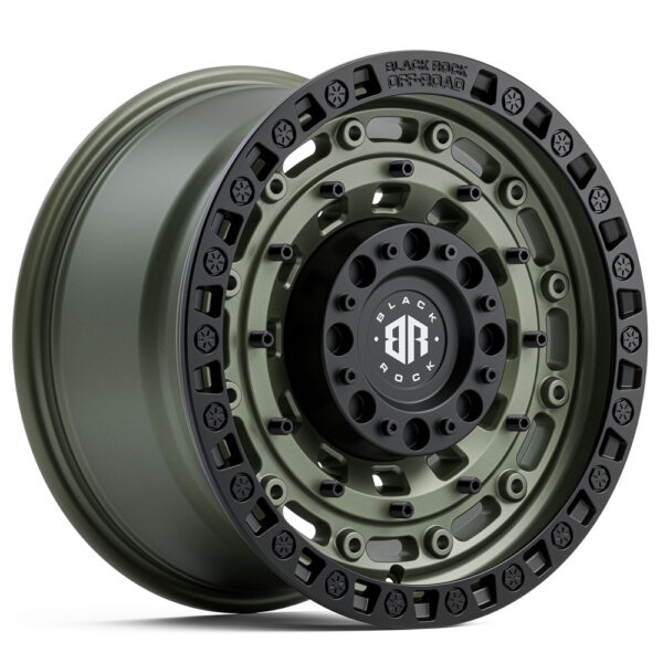 4X4 WHEELS BLACK ROCK OFF-ROAD MILITARY ARMY GREEN BLACK RING 17 20 INCH RIMS FOR 4WD SUV TRUCK