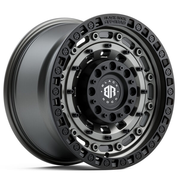 4X4 WHEELS BLACK ROCK OFF-ROAD MILITARY GUNMETAL GREY BLACK RING 17 20 INCH RIMS FOR 4WD SUV TRUCK