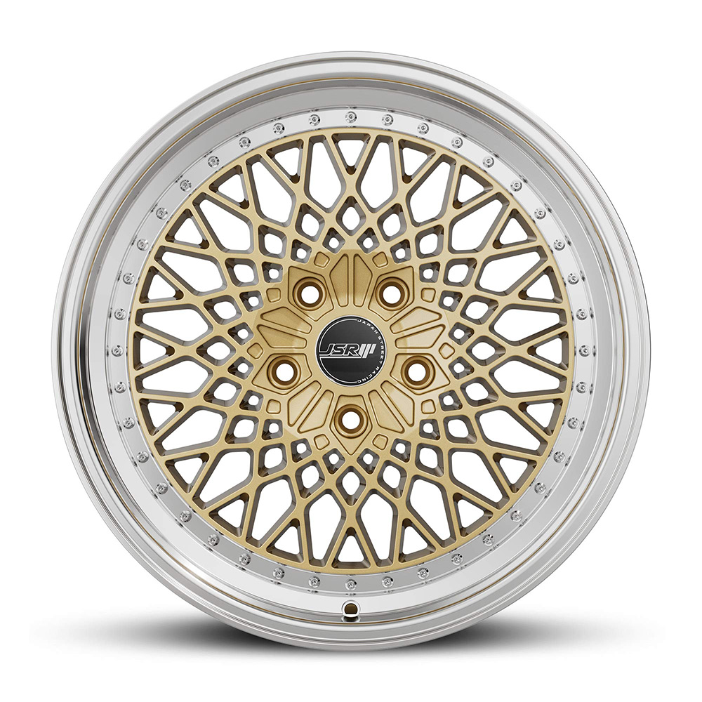 Japan Street Racing Wheels JSR ST19 Gold Machined Lip Rims For Car JDM Mesh 18 Inch