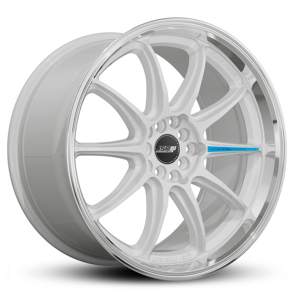 Japan Street Racing Wheels JSR ST37 Gloss White Machined Lip Rims For Car JDM Racing 18 Inch